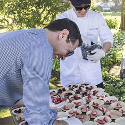Event Service team setting up food at an event