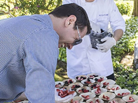 Event Service team setting up food at an event